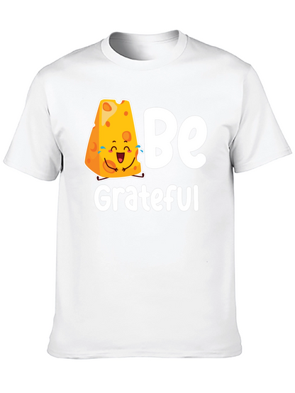Be Grateful Cheese Graphic Tee - Black