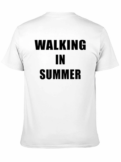 Walking in Summer Black T-Shirt
