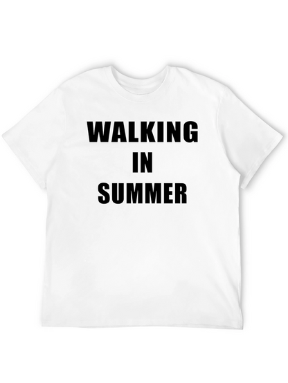 Walking in Summer Black T-Shirt
