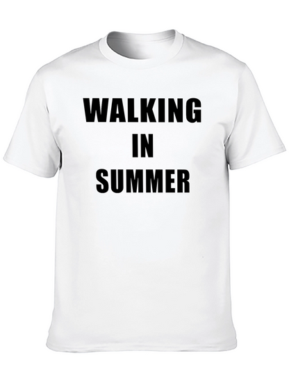 Walking in Summer Black T-Shirt