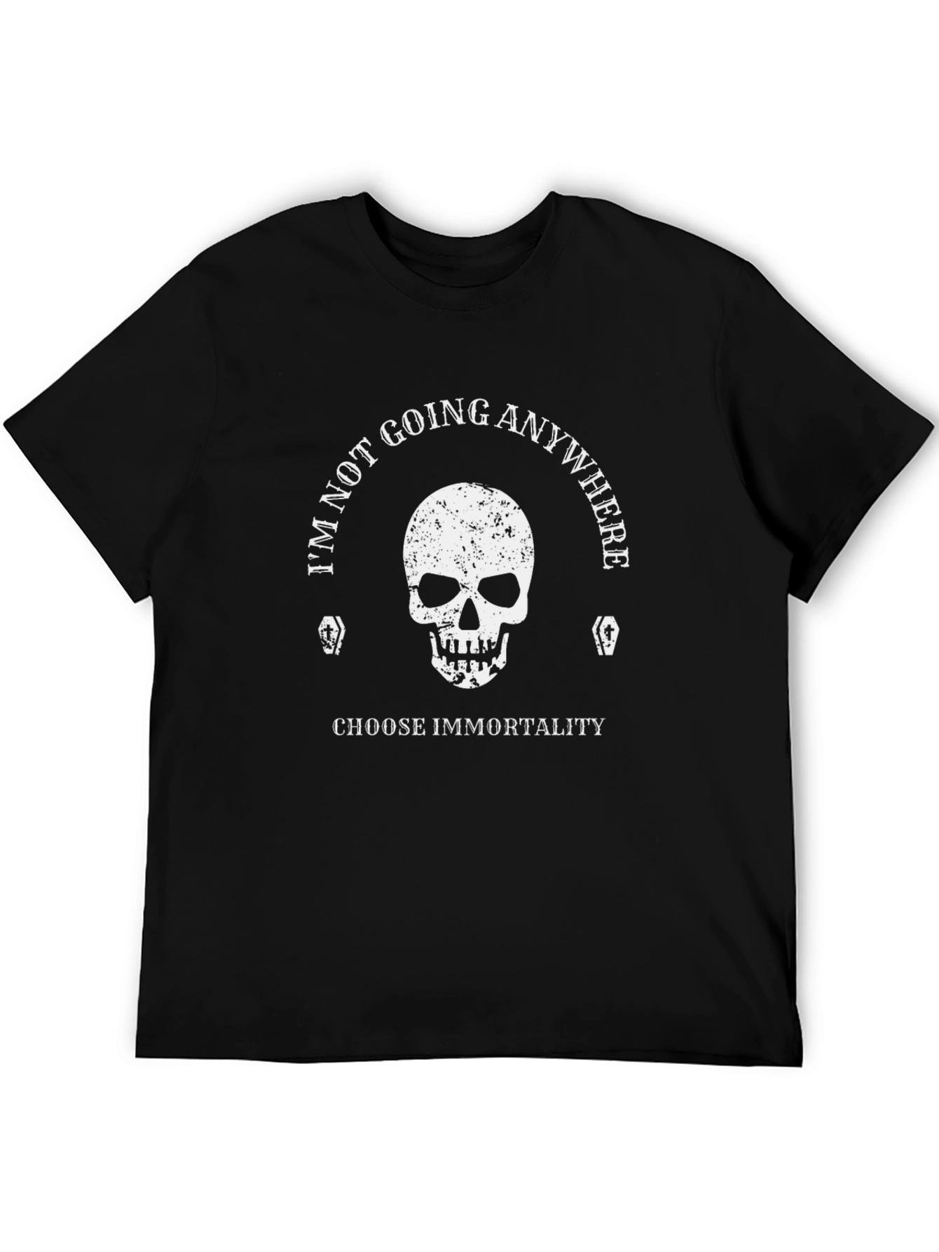 Immortality Skull Graphic T-Shirt - Black