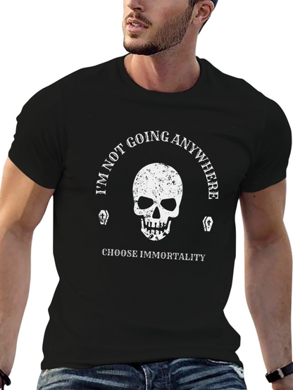 Immortality Skull Graphic T-Shirt - Black