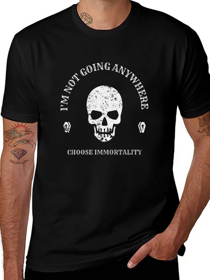 Immortality Skull Graphic T-Shirt - Black