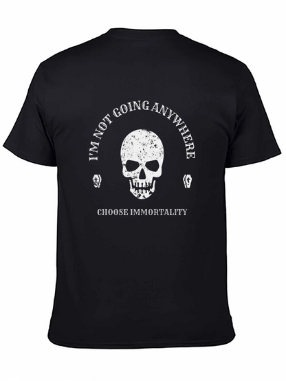 Immortality Skull Graphic T-Shirt - Black