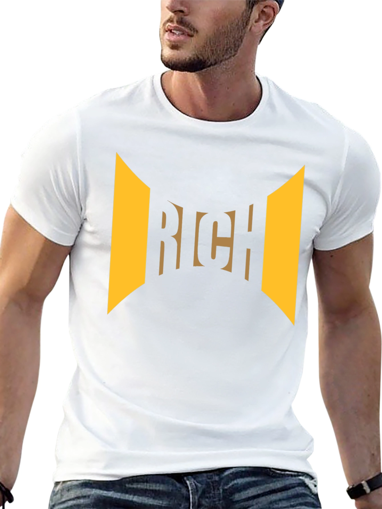Rich Graphic Print Black T-Shirt