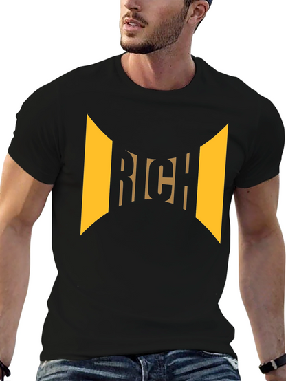 Rich Graphic Print Black T-Shirt