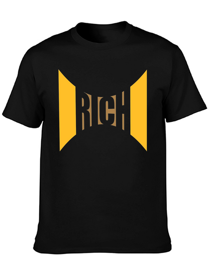 Rich Graphic Print Black T-Shirt