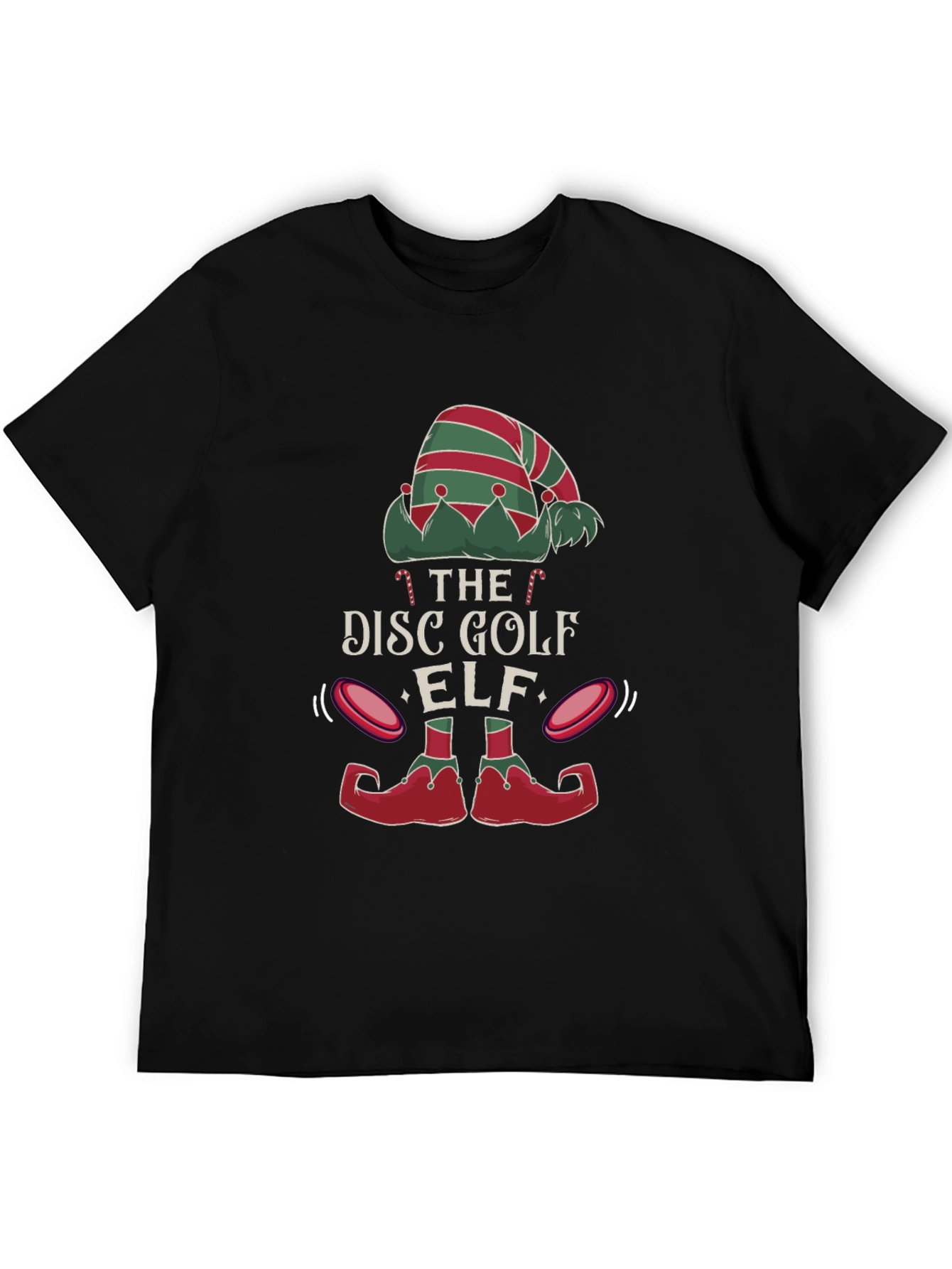 Disc Golf Elf Graphic Tee - Holiday Festive Shirt