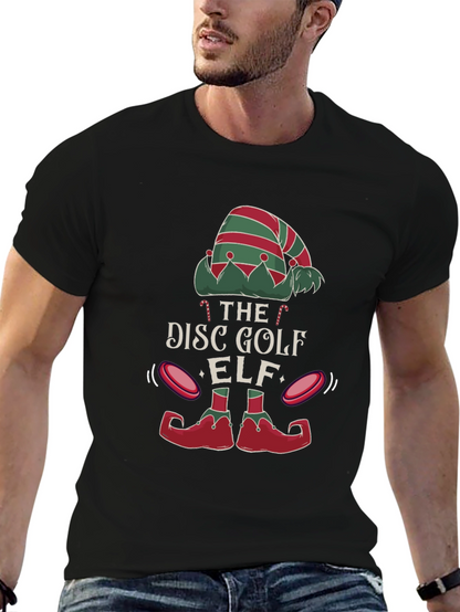 Disc Golf Elf Graphic Tee - Holiday Festive Shirt