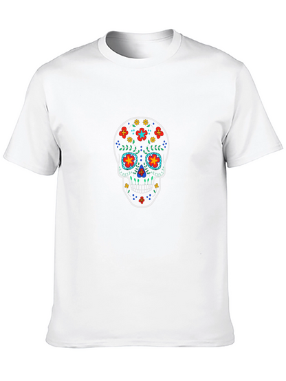 Sugar Skull Graphic Tee - Black Cotton T-Shirt
