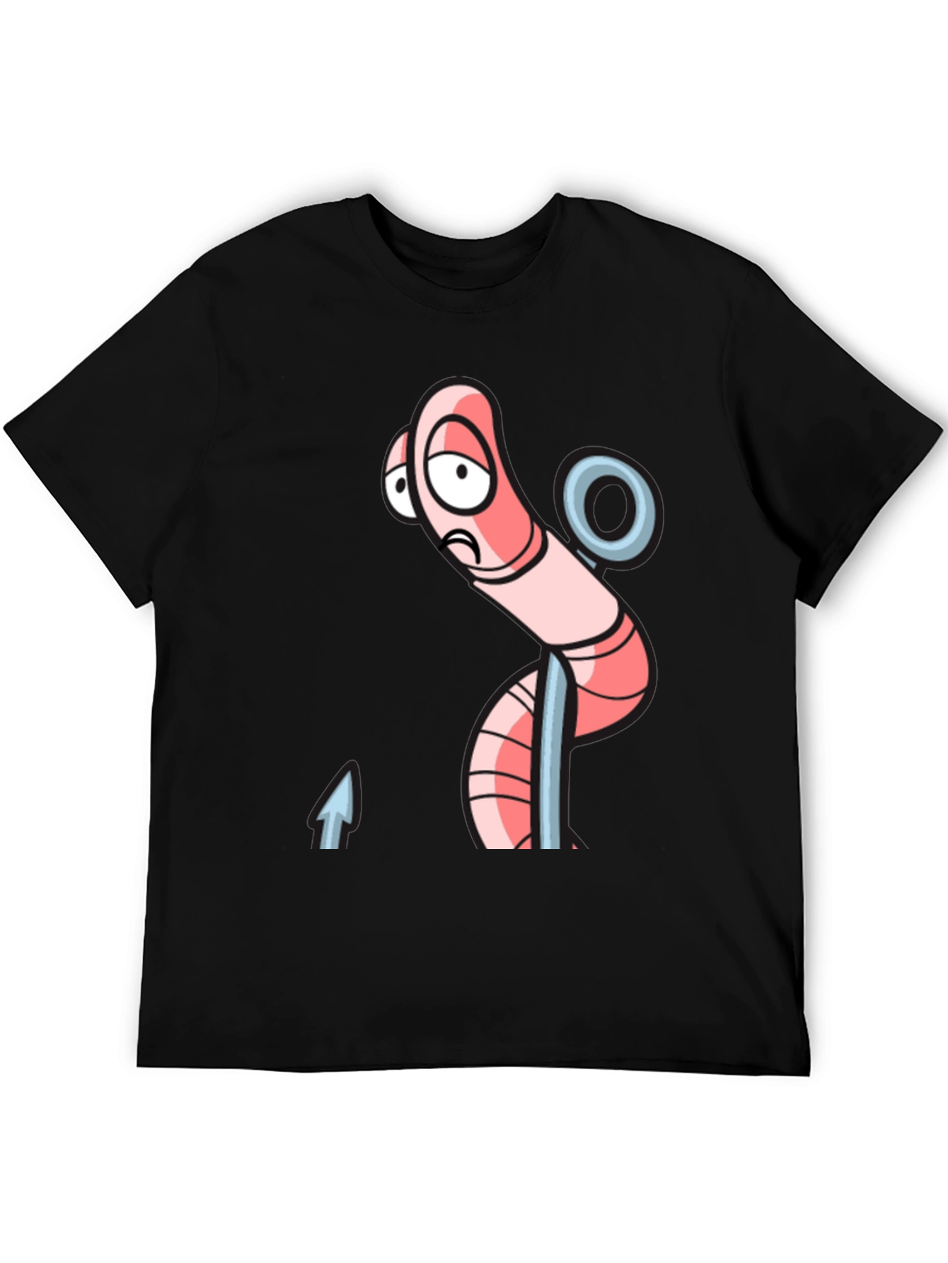 Sad Worm on Hook Graphic Tee
