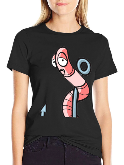 Sad Worm on Hook Graphic Tee