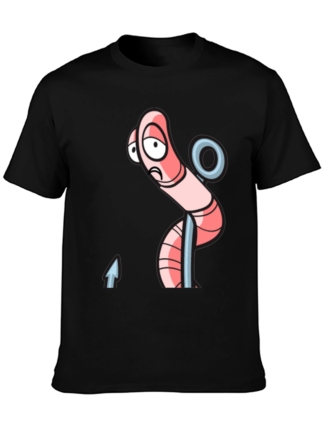 Sad Worm on Hook Graphic Tee