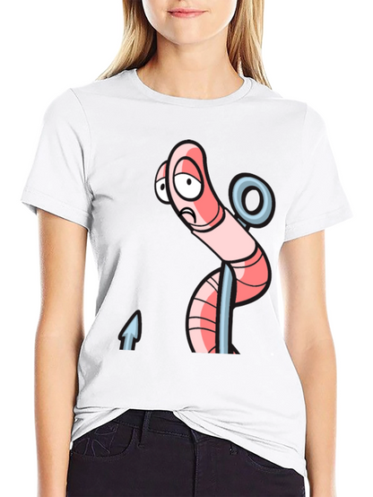 Sad Worm on Hook Graphic Tee