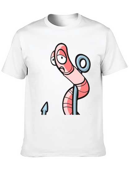 Sad Worm on Hook Graphic Tee