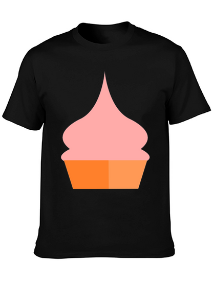 Fun Cupcake Graphic T-Shirt - Casual Black Tee