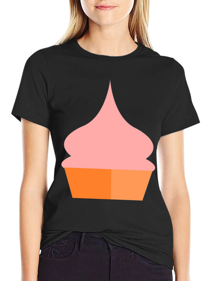 Fun Cupcake Graphic T-Shirt - Casual Black Tee