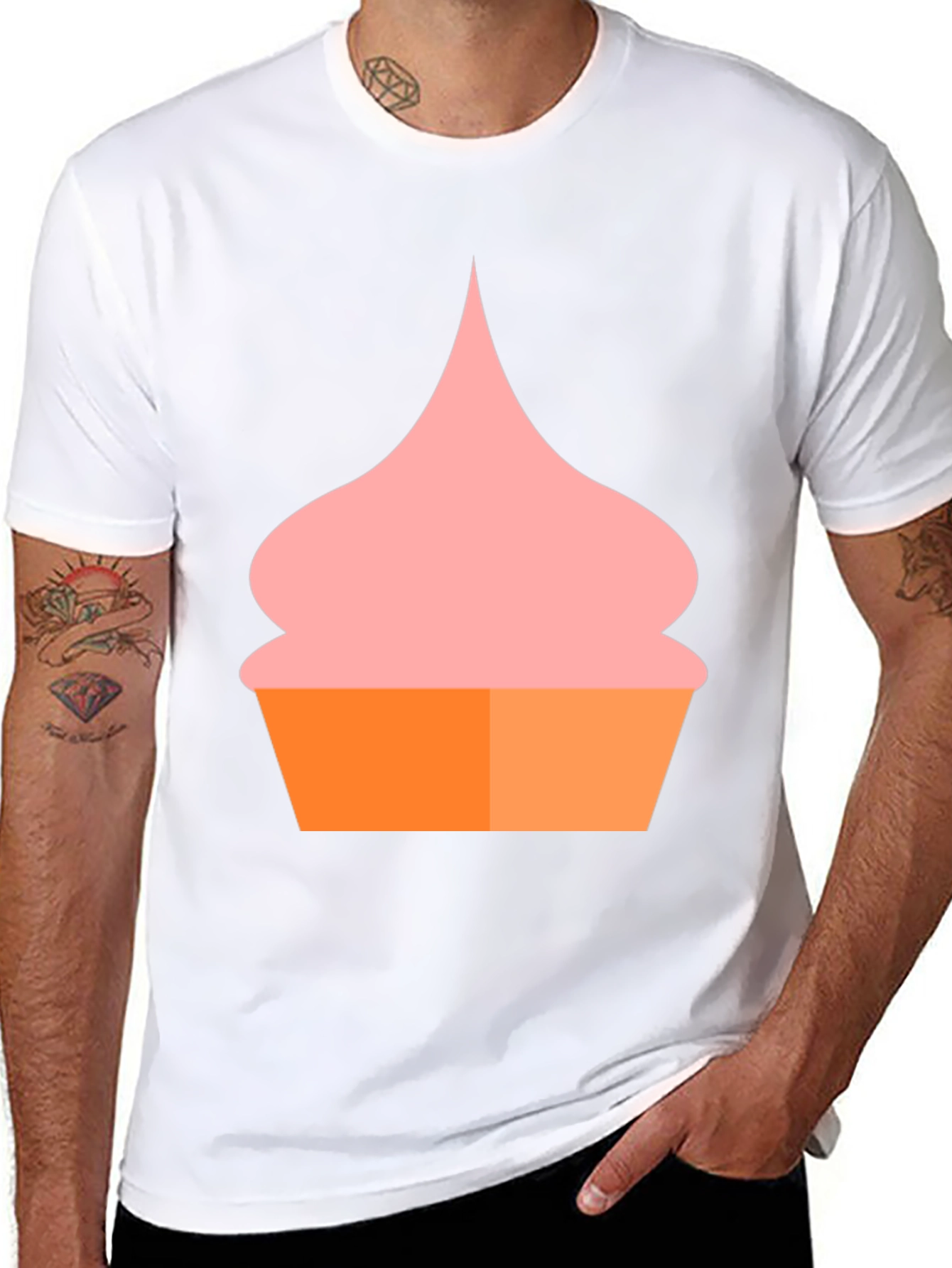 Fun Cupcake Graphic T-Shirt - Casual Black Tee