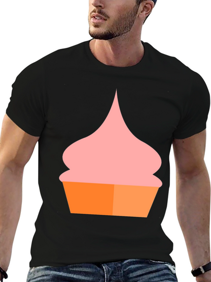 Fun Cupcake Graphic T-Shirt - Casual Black Tee