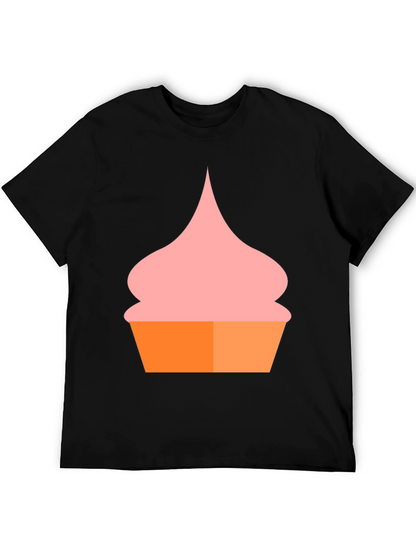 Fun Cupcake Graphic T-Shirt - Casual Black Tee