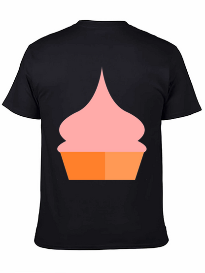 Fun Cupcake Graphic T-Shirt - Casual Black Tee