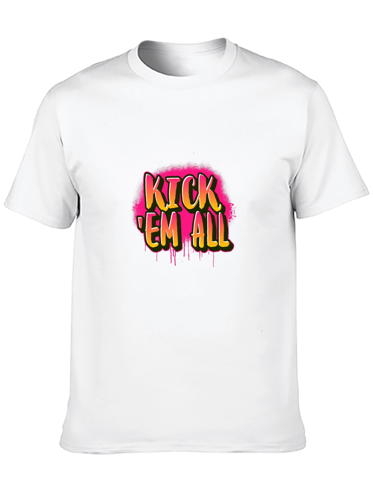 Kick Em All Graphic Tee - Black Cotton T-Shirt