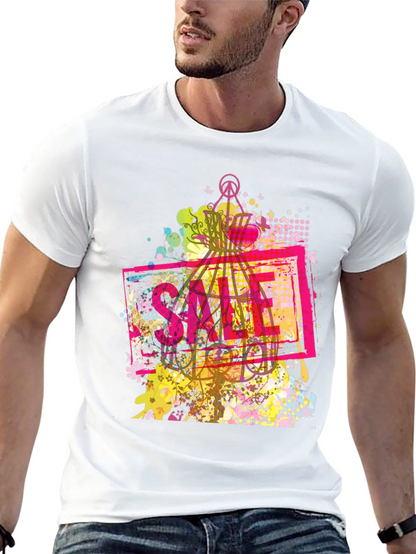 Unique Sale Graphic Print Black T-Shirt