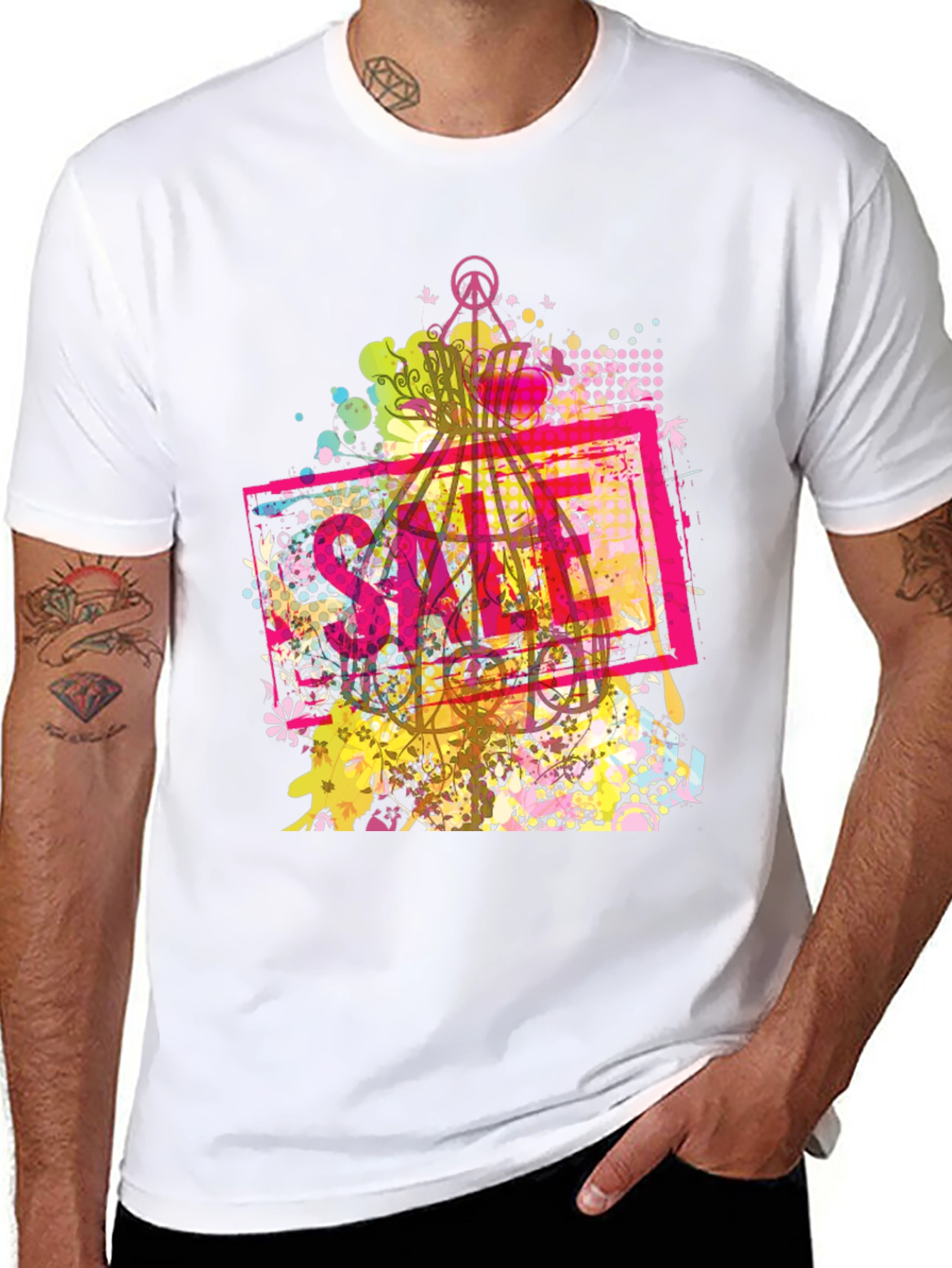 Unique Sale Graphic Print Black T-Shirt