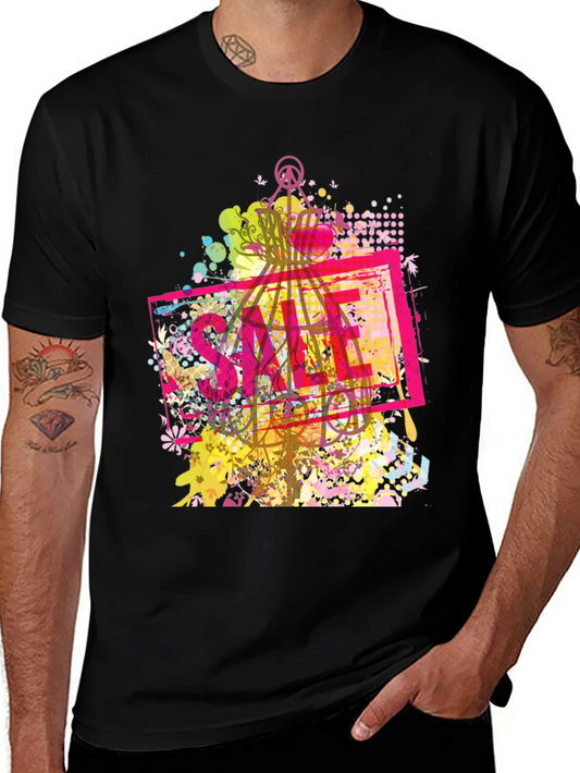 Unique Sale Graphic Print Black T-Shirt