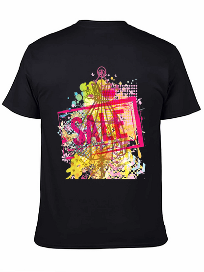 Unique Sale Graphic Print Black T-Shirt