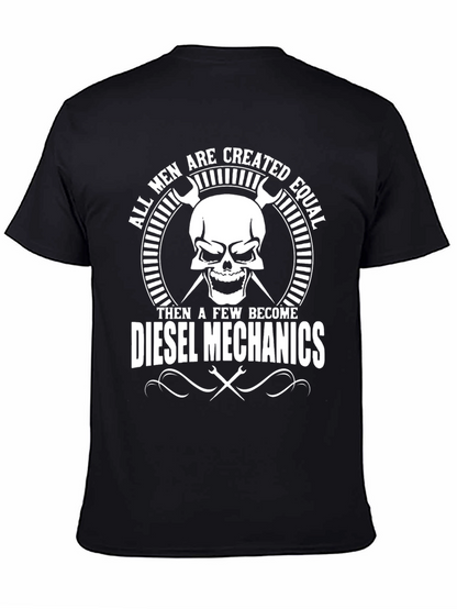 Diesel Mechanics Skull Graphic T-Shirt - Black