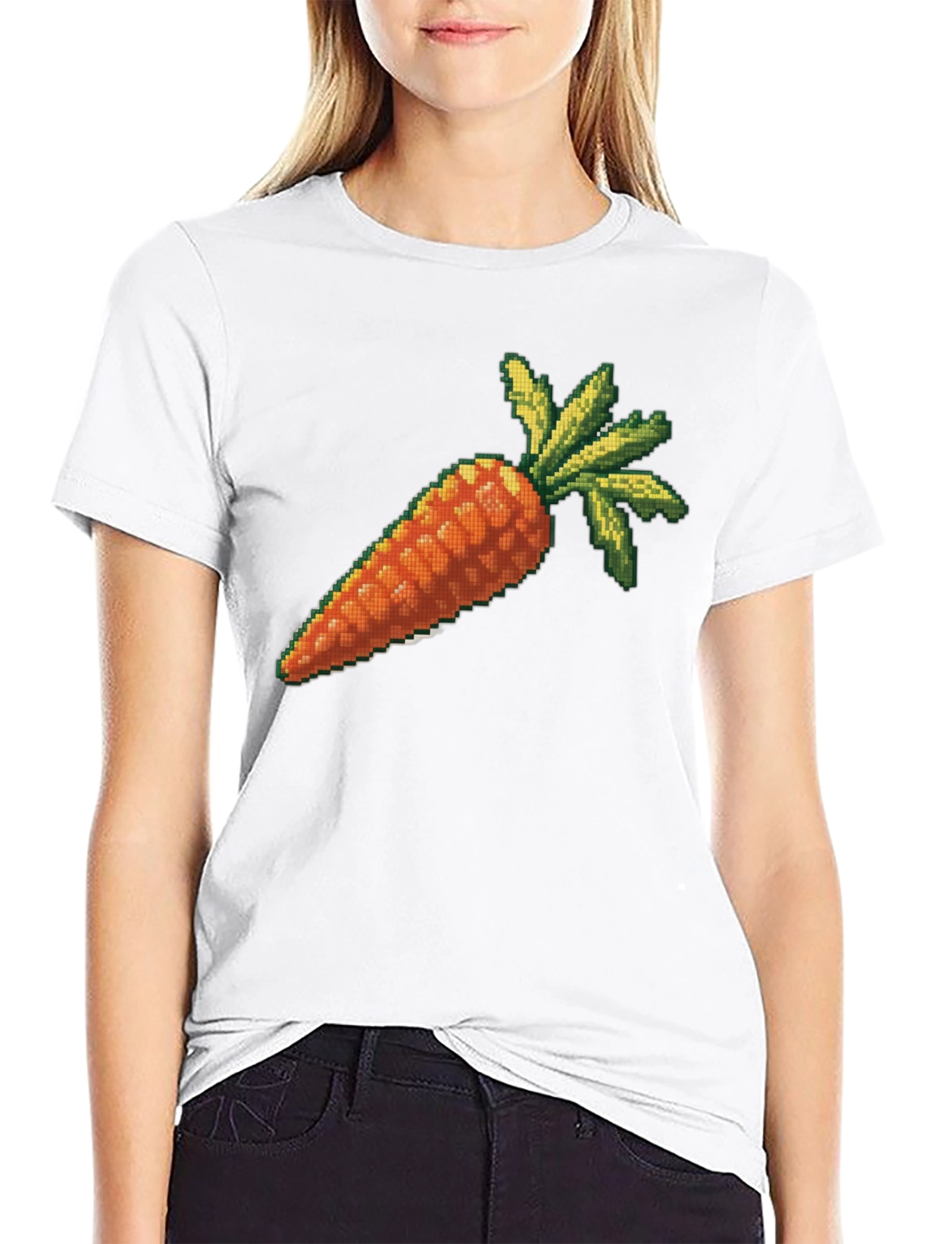 Pixelated Carrot Graphic T-Shirt