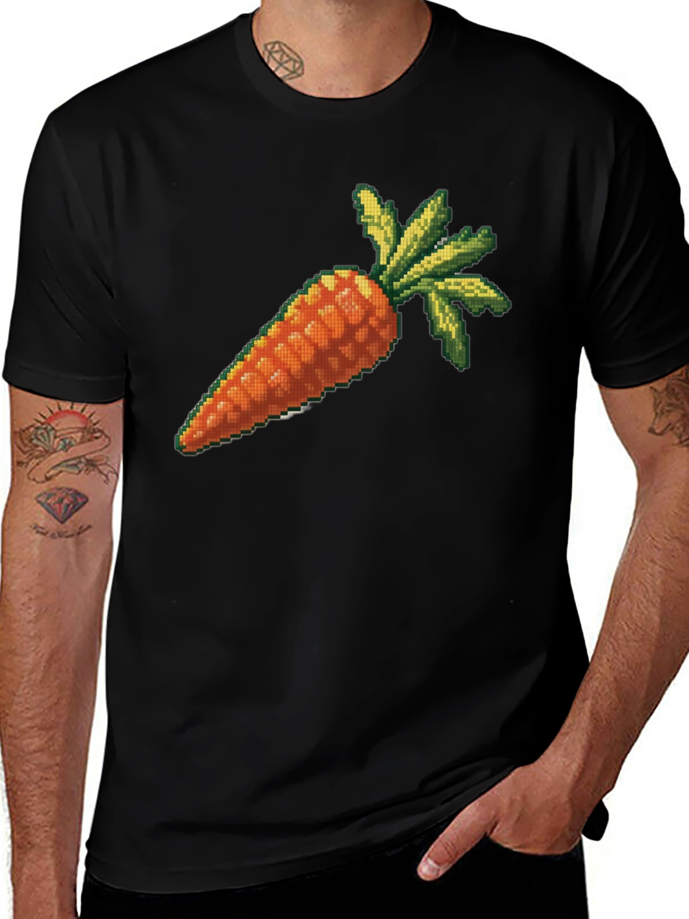 Pixelated Carrot Graphic T-Shirt