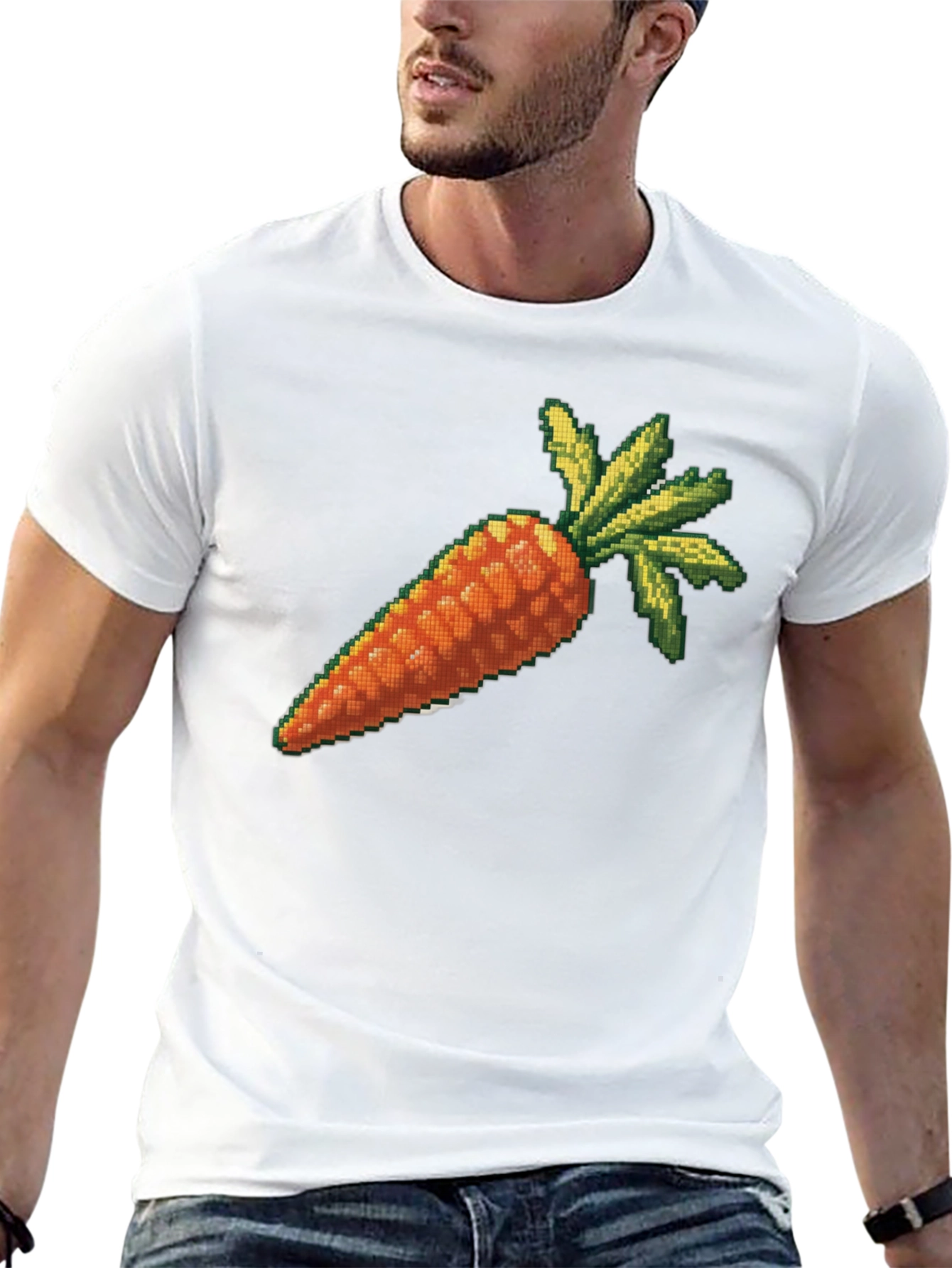 Pixelated Carrot Graphic T-Shirt