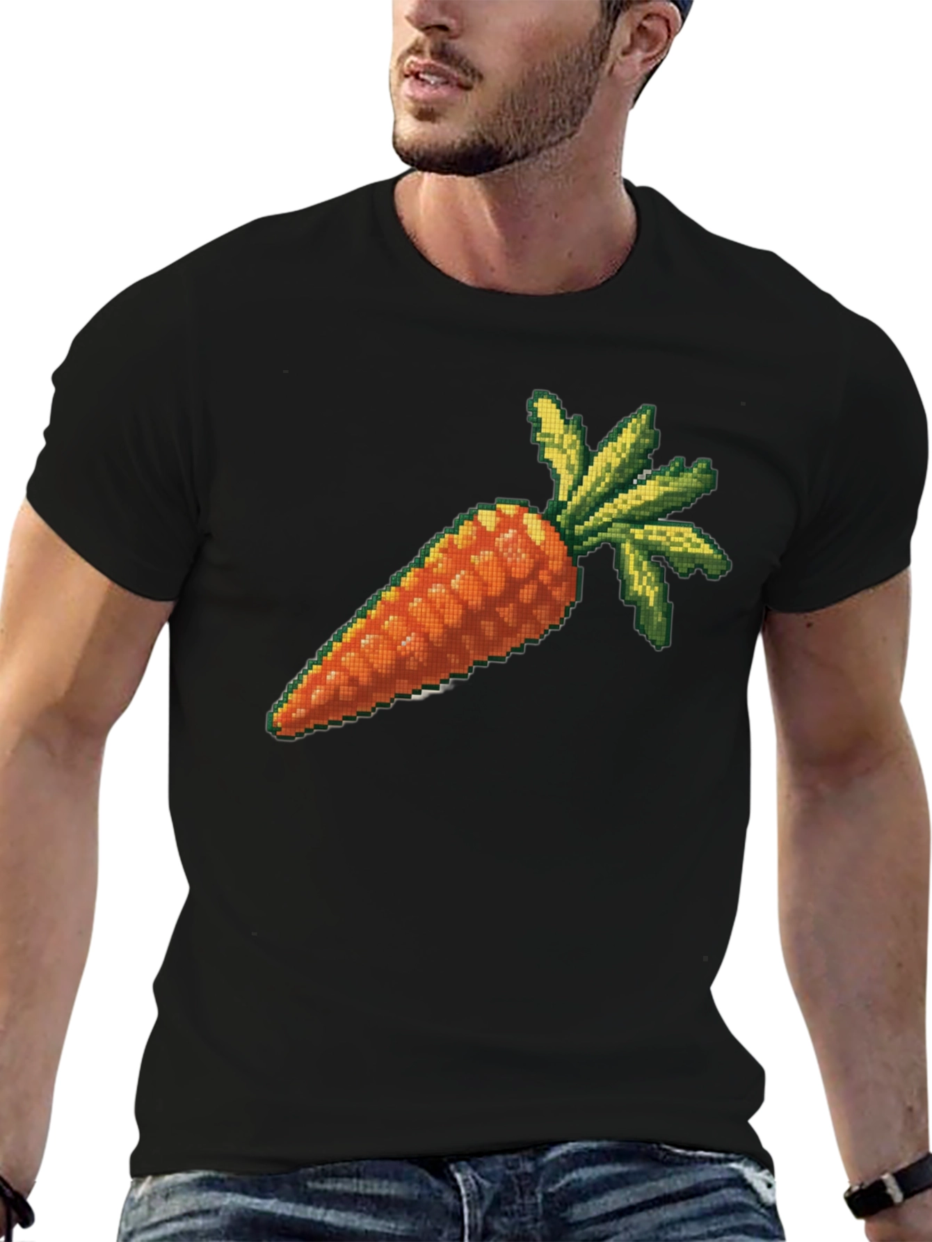 Pixelated Carrot Graphic T-Shirt