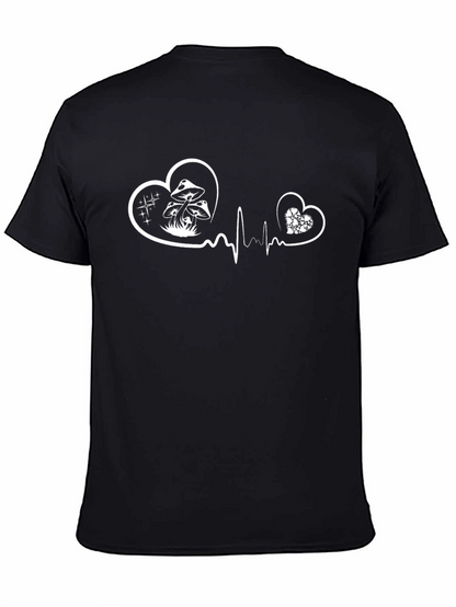 Heartbeat Mushroom Graphic Tee - Black