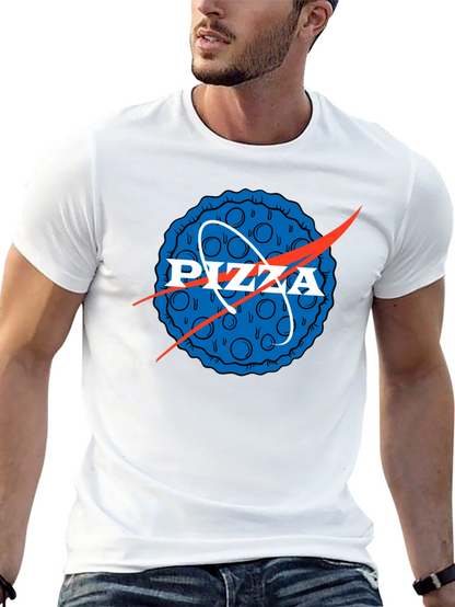 Pizza NASA Logo Mens Graphic Tee