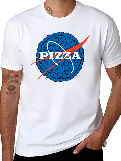 Pizza NASA Logo Mens Graphic Tee