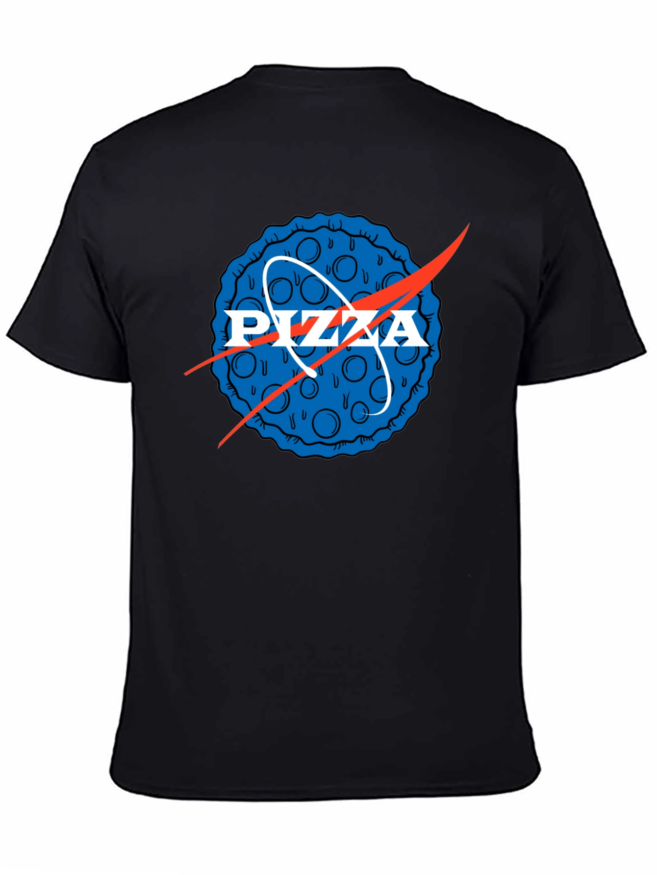 Pizza NASA Logo Mens Graphic Tee