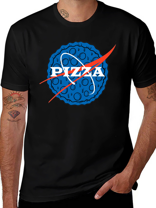 Pizza NASA Logo Mens Graphic Tee