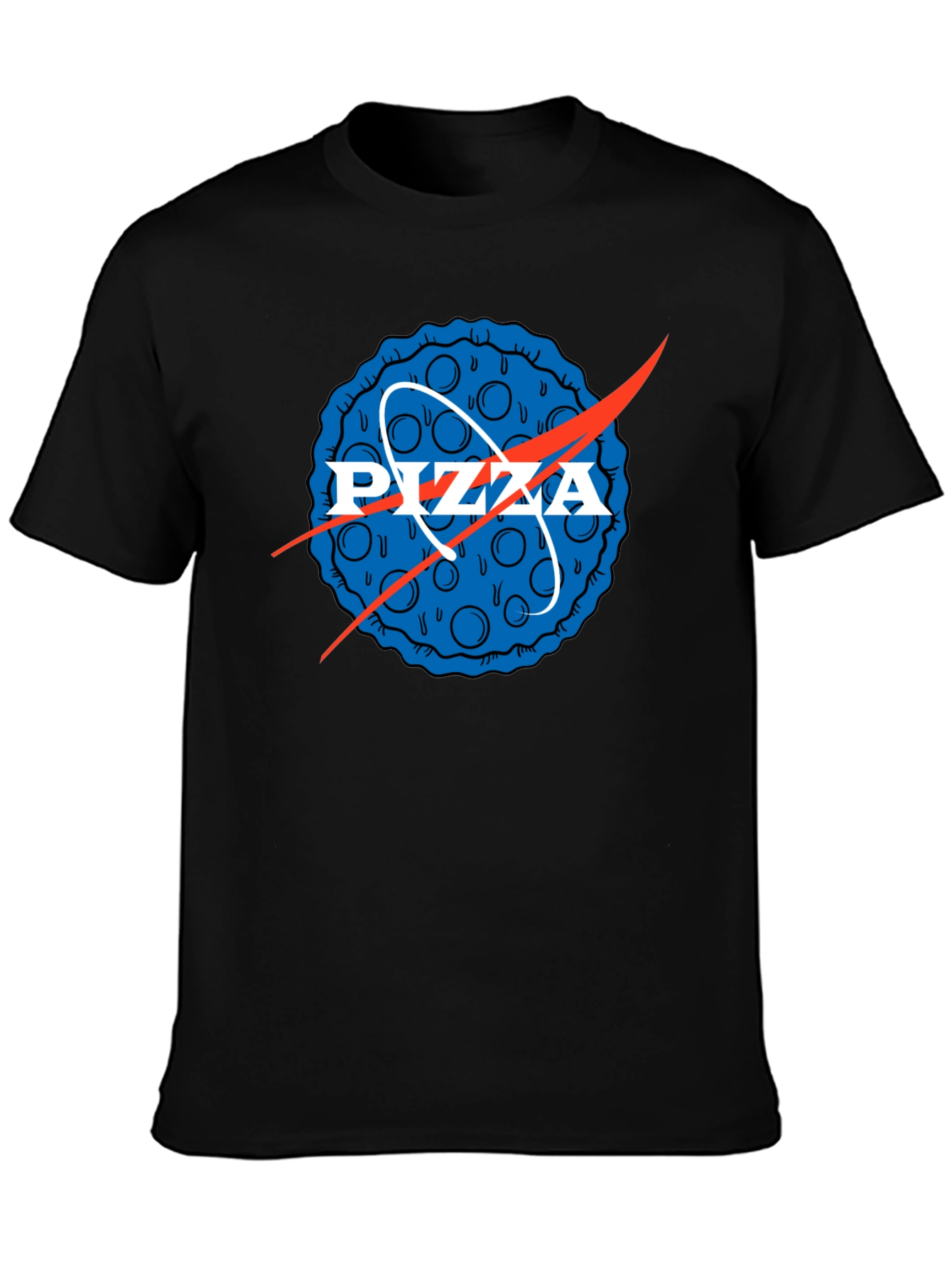 Pizza NASA Logo Mens Graphic Tee