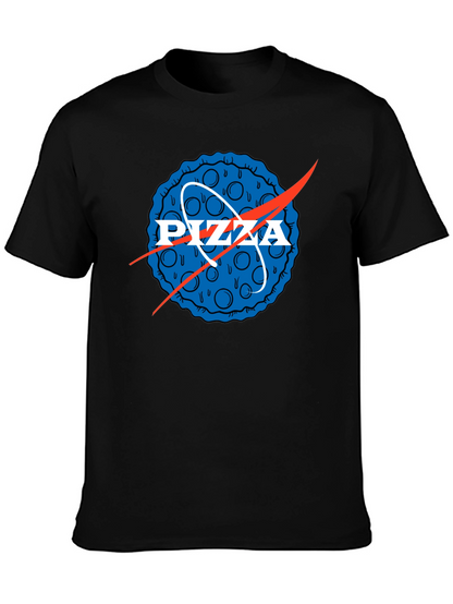 Pizza NASA Logo Mens Graphic Tee