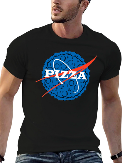 Pizza NASA Logo Mens Graphic Tee