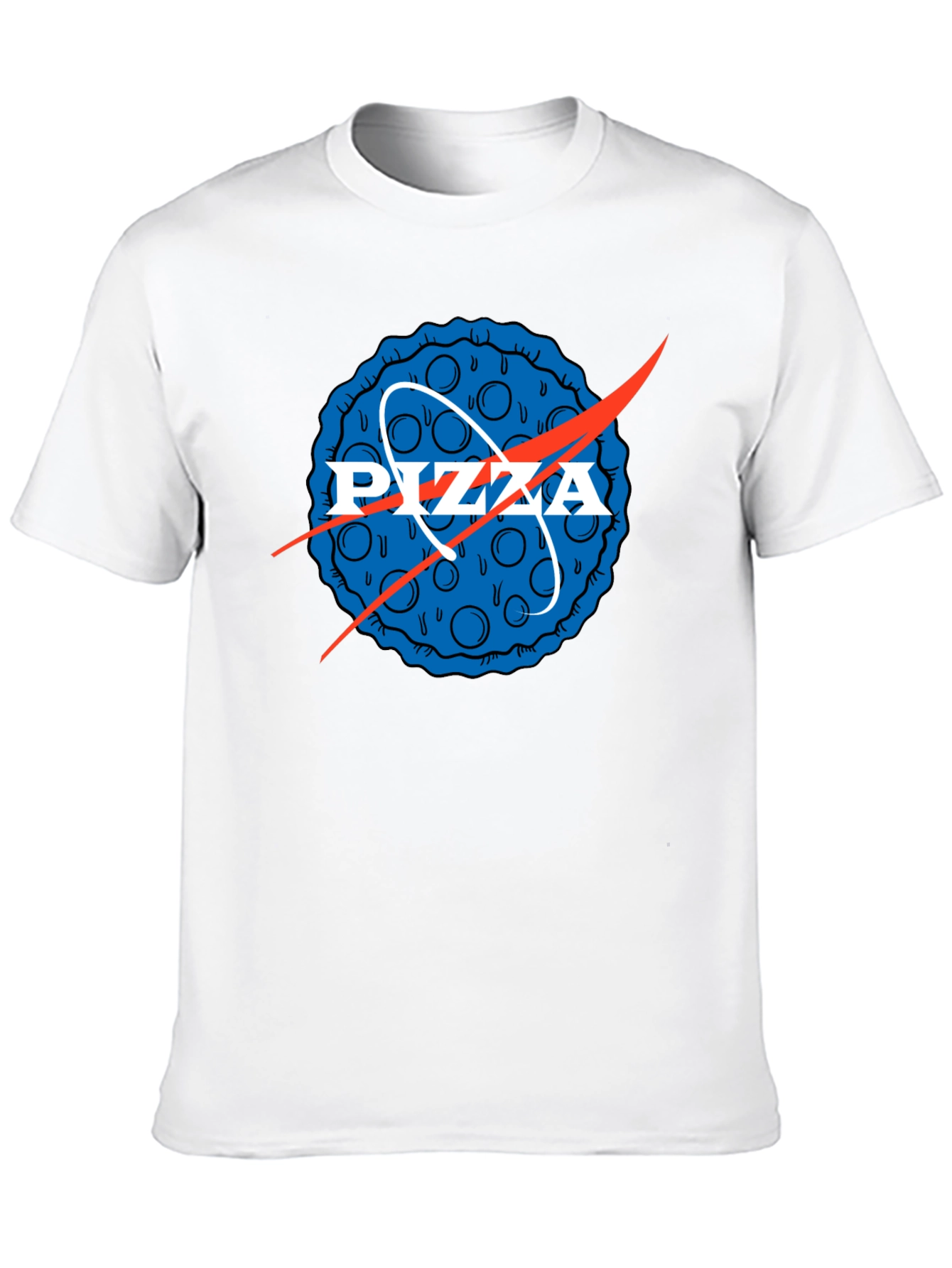 Pizza NASA Logo Mens Graphic Tee