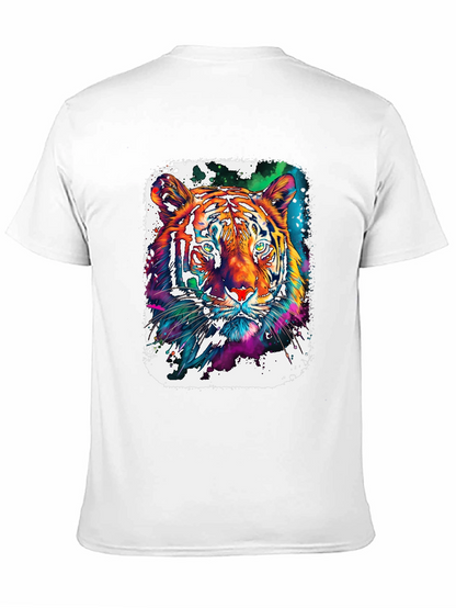 Vivid Tiger Graphic T-Shirt - Black