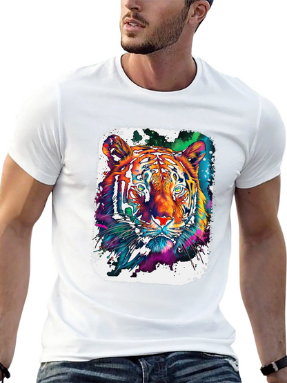 Vivid Tiger Graphic T-Shirt - Black