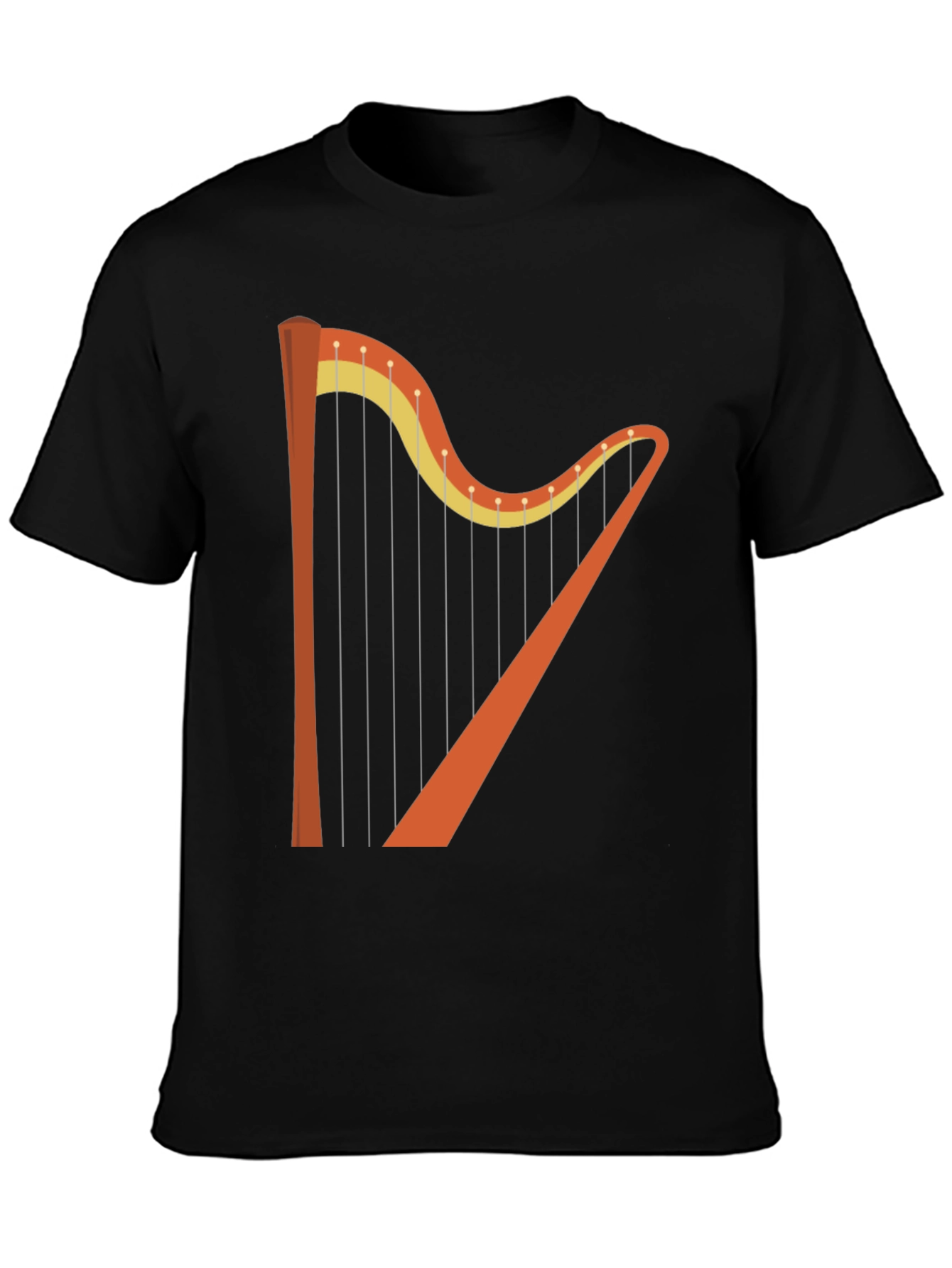 Harp Graphic Tee - Unique Musical Instrument T-Shirt