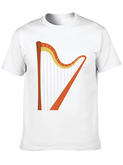 Harp Graphic Tee - Unique Musical Instrument T-Shirt