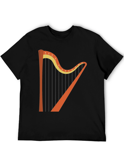 Harp Graphic Tee - Unique Musical Instrument T-Shirt