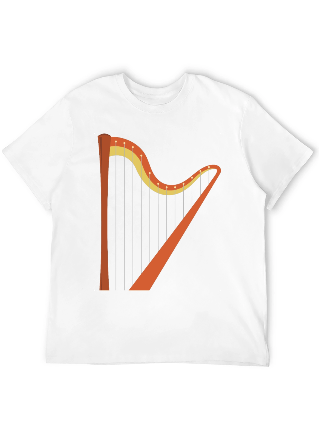 Harp Graphic Tee - Unique Musical Instrument T-Shirt